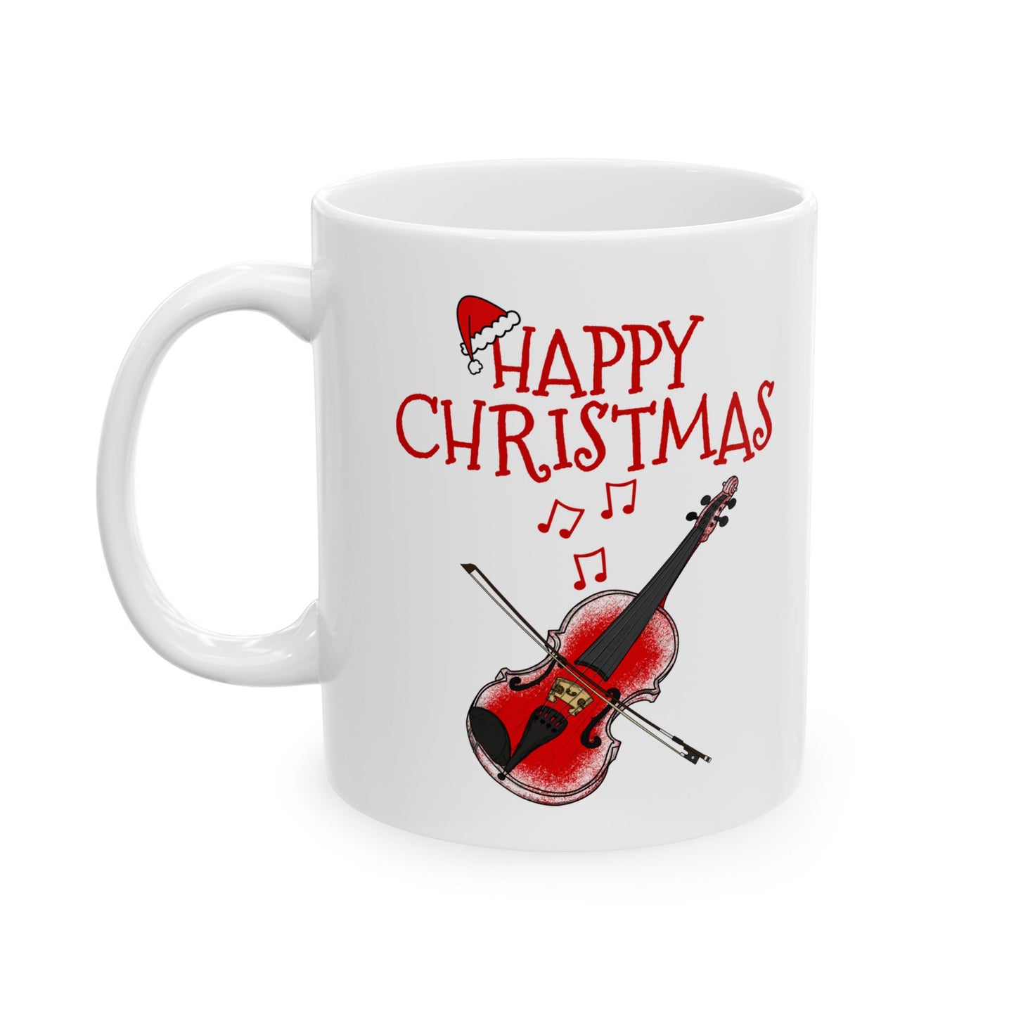 Christmas Violin Mug - Violinist Mug - Violin Teacher Xmas Gift - String Musician Gift (USA)