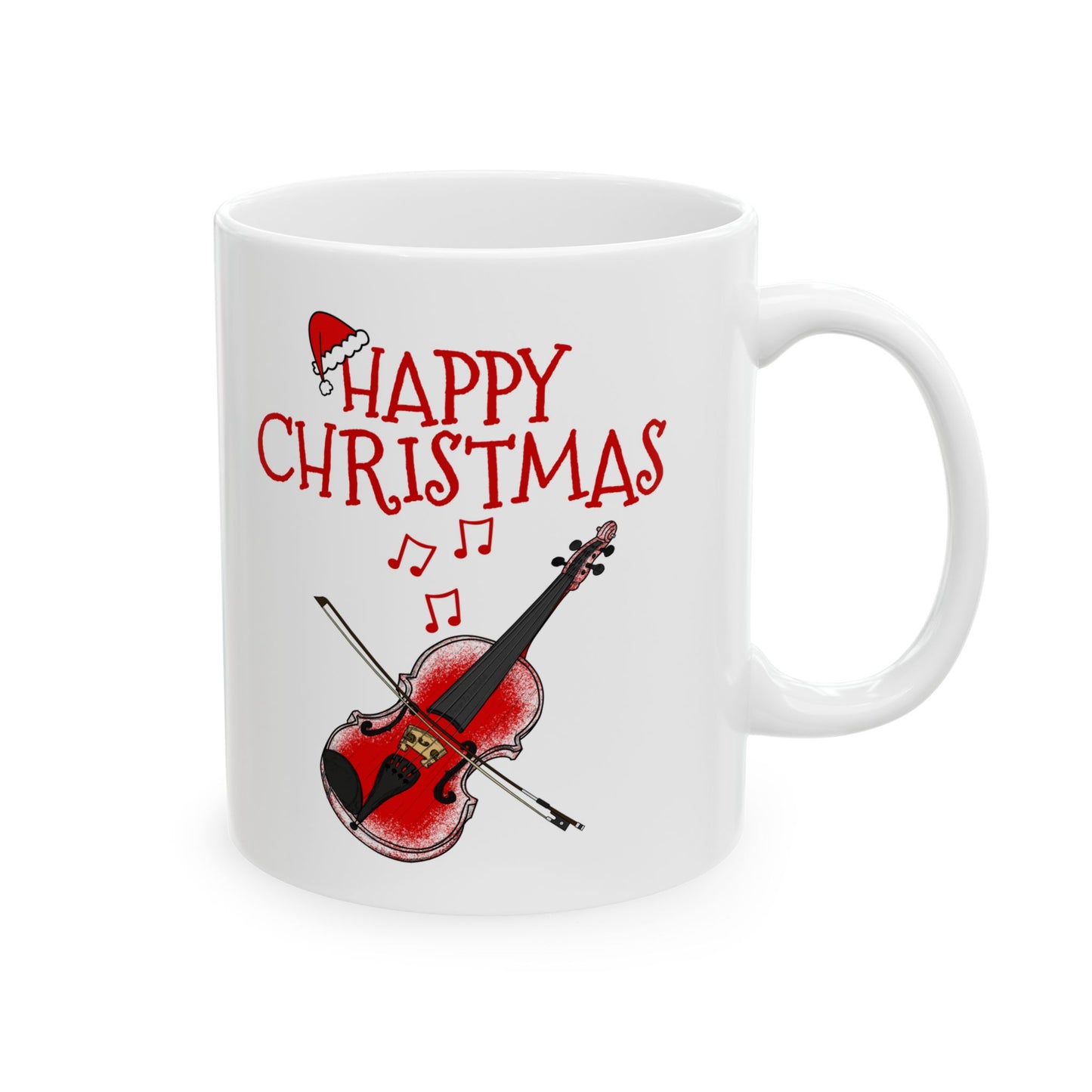 Christmas Violin Mug - Violinist Mug - Violin Teacher Xmas Gift - String Musician Gift (USA)