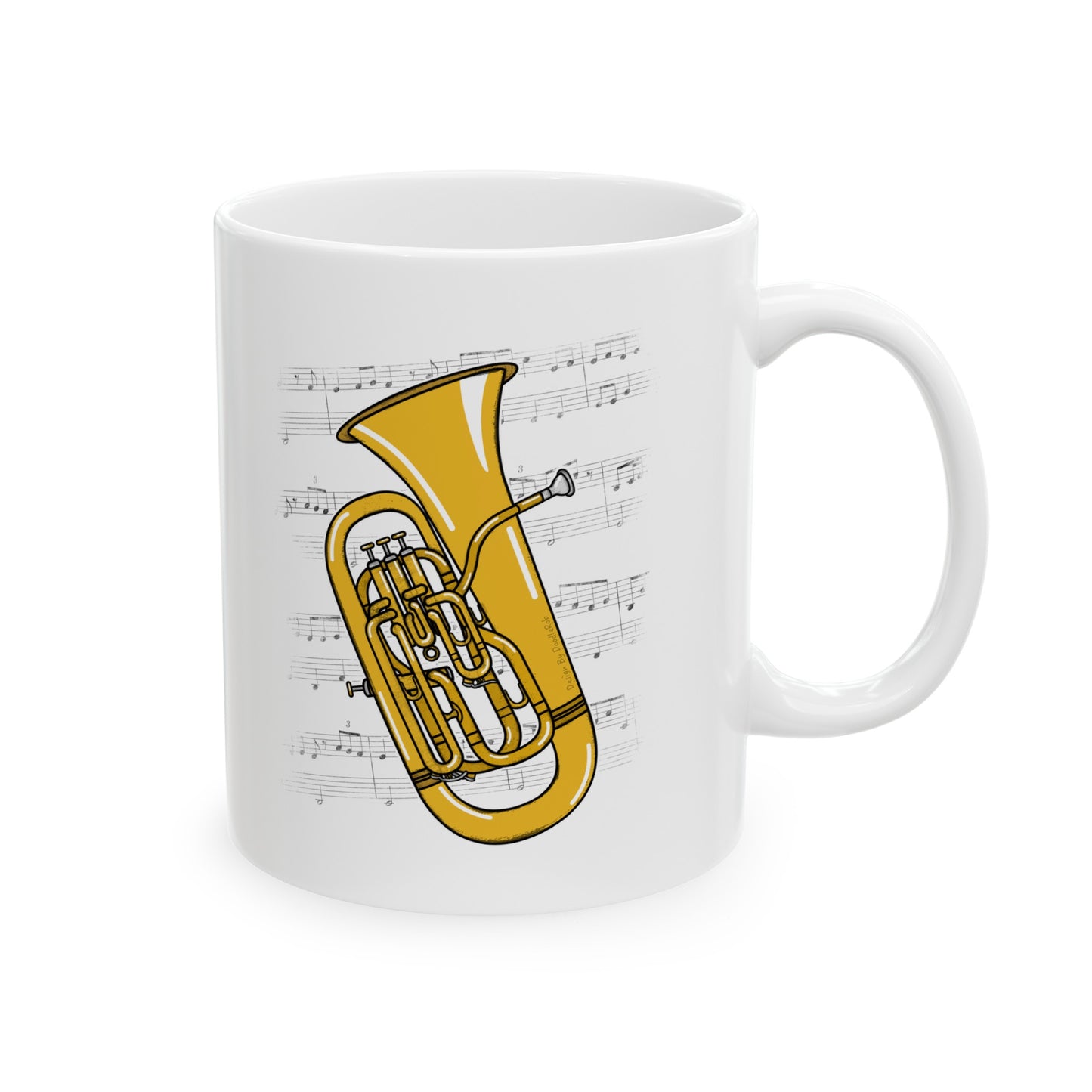 Euphonium Music Notation Mug - Gift For Euphoniumist - Brass Musician Gift