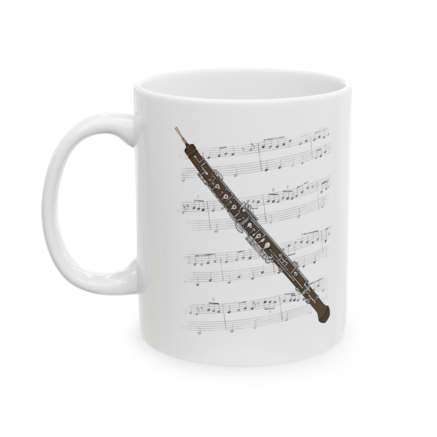 Oboe Music Notation Mug - Gift For Oboist - Woodwind Musician Gift