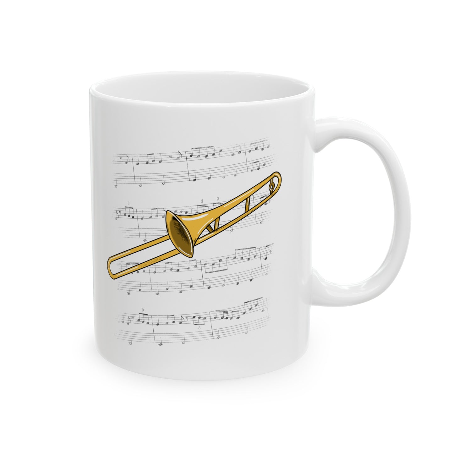 Trombone Music Notation Mug - Gift For Trombonist - Brass Musician Gift