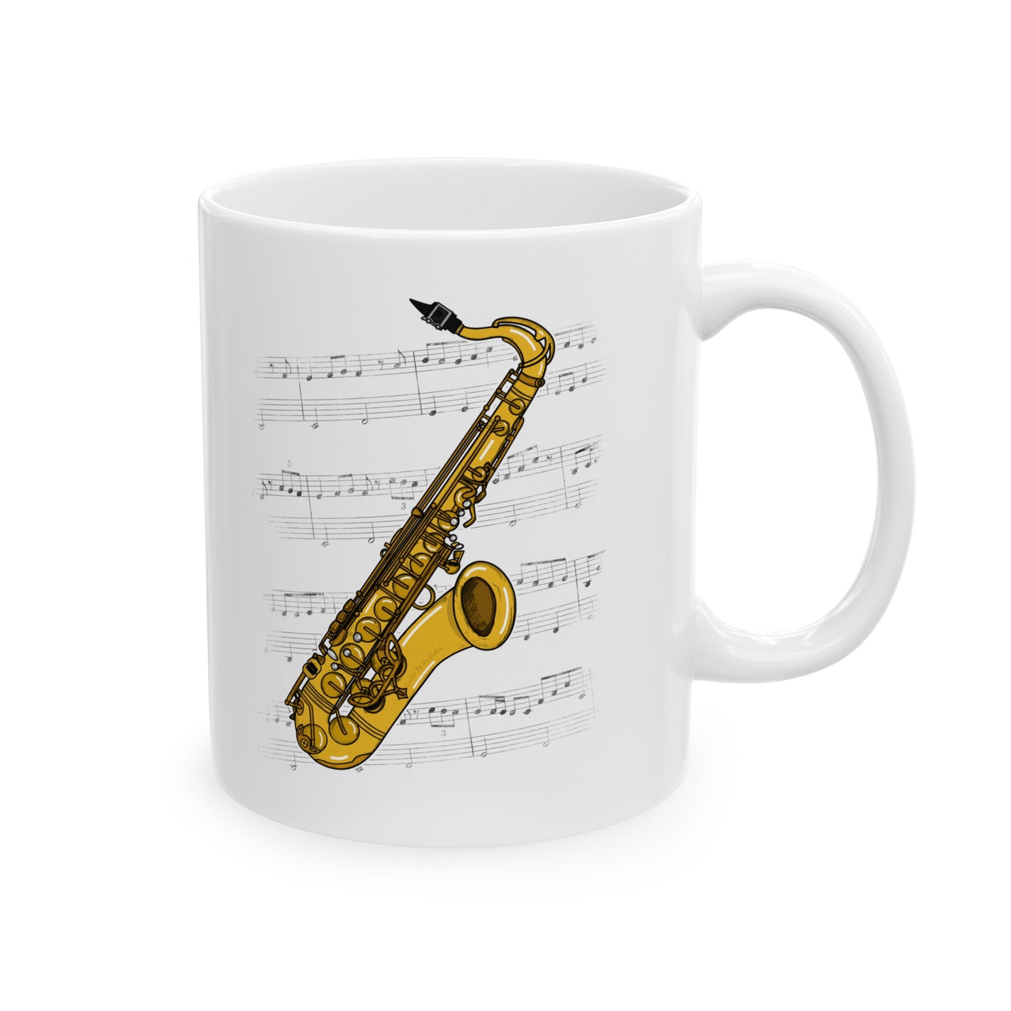 Saxophone Music Notation Mug (Color) - Saxophonist Mug - Sax Player Gift