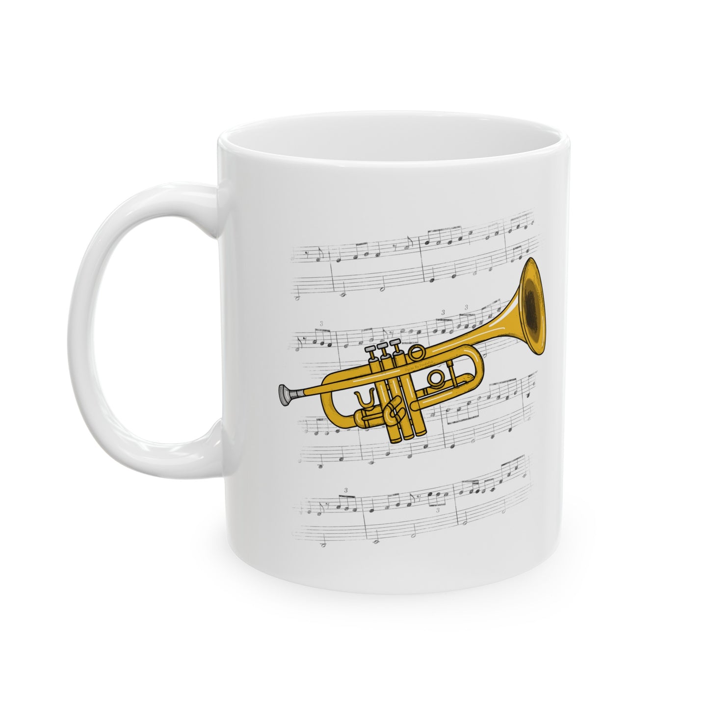 Trumpet Music Notation Mug - Gift For Trumpeter - Brass Musician Gift