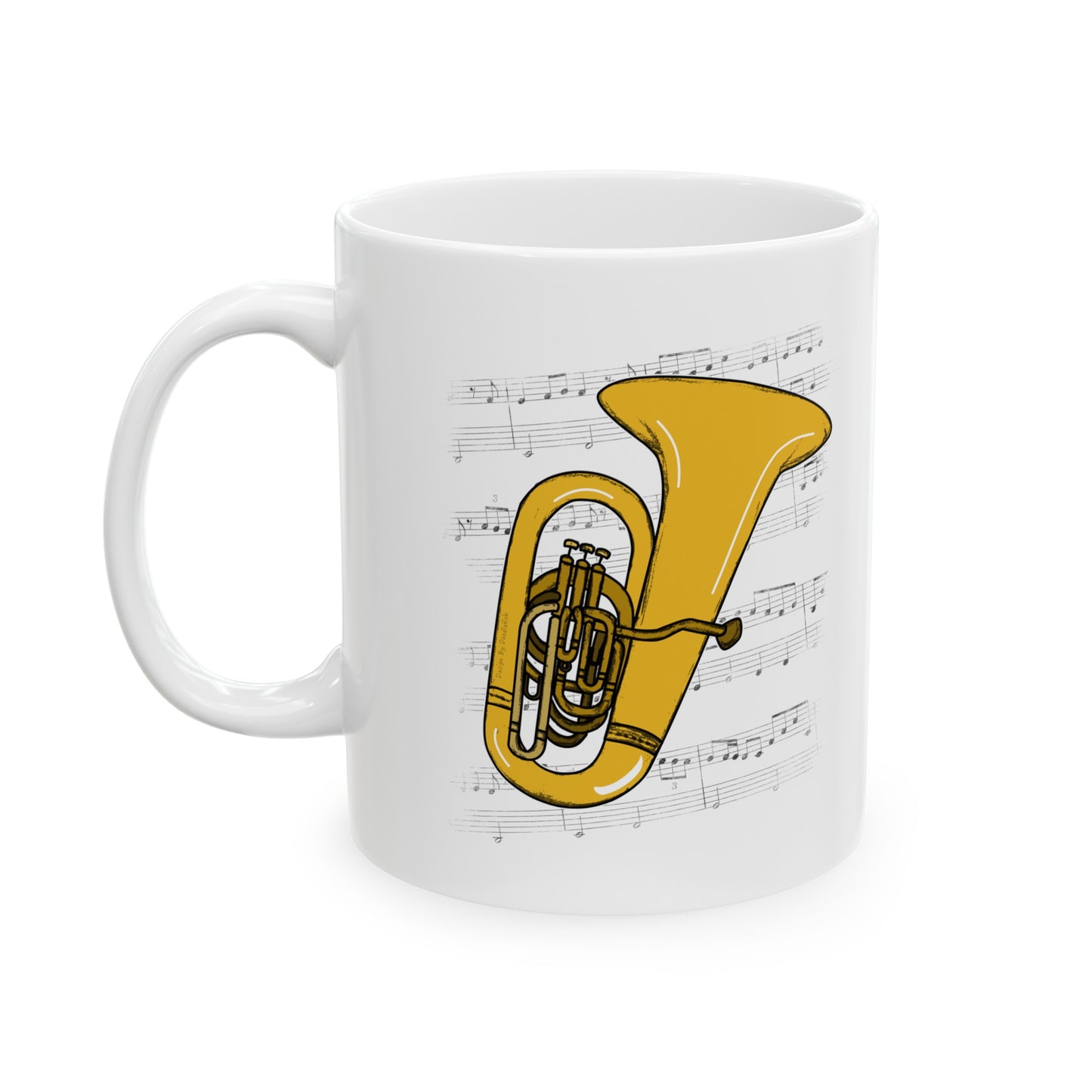 Tuba Music Notation Mug - Gift For Tubaist - Tuba Teacher Mug - Brass Musician Gift