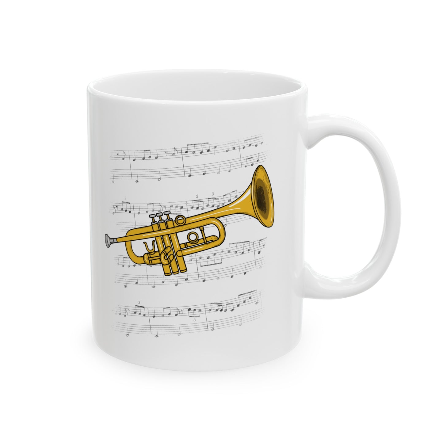 Trumpet Music Notation Mug - Gift For Trumpeter - Brass Musician Gift