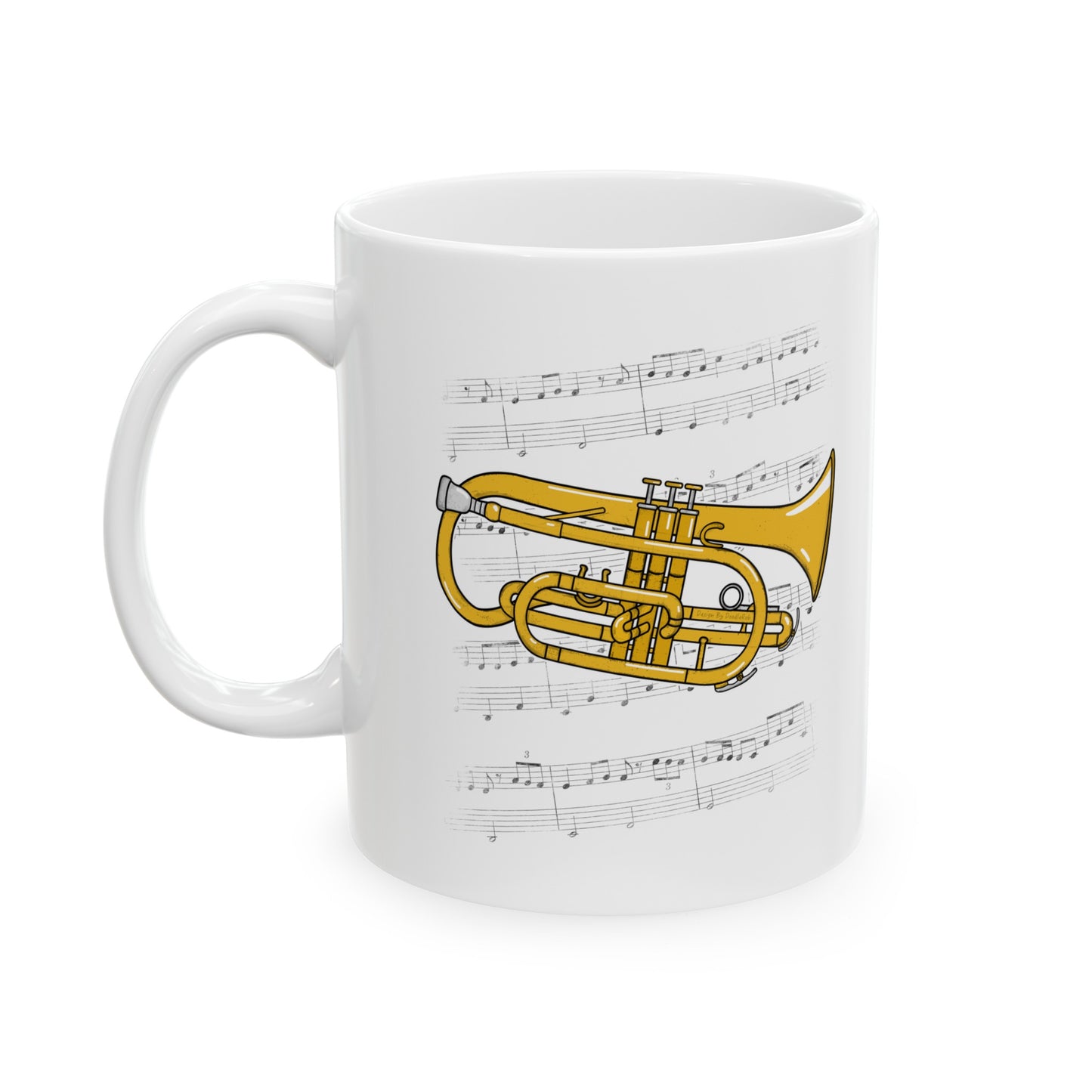 Cornet Music Notation Mug - Gift For Cornetist - Brass Musician Gift