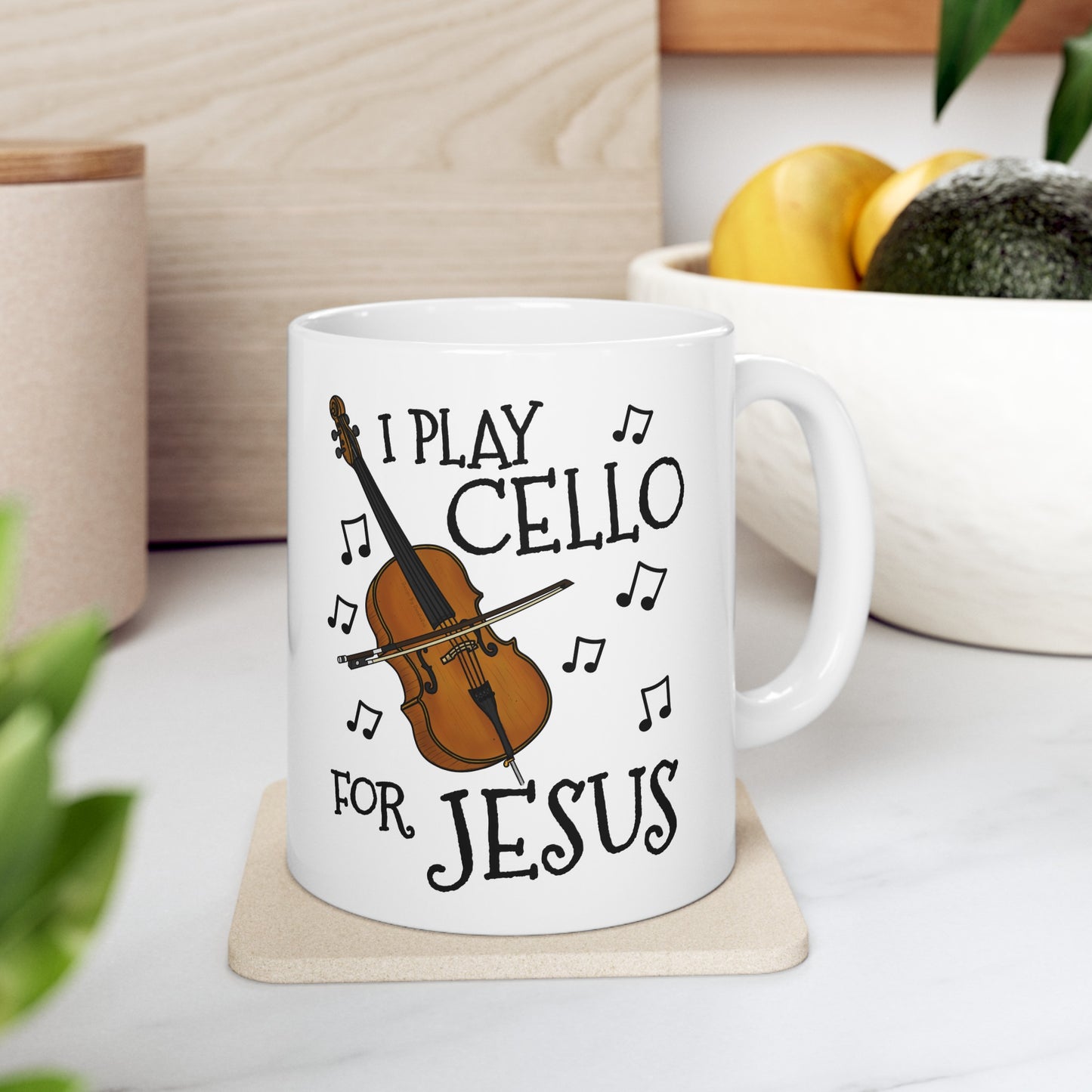 Christian Cello Mug - I Play Cello For Jesus - Church Cellist Gift