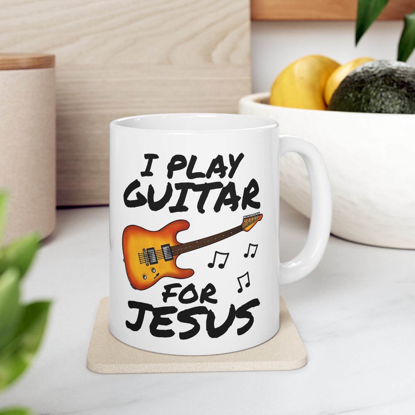 Church Guitarist Mug - I Play Guitar For Jesus - Worship Guitarist Gift