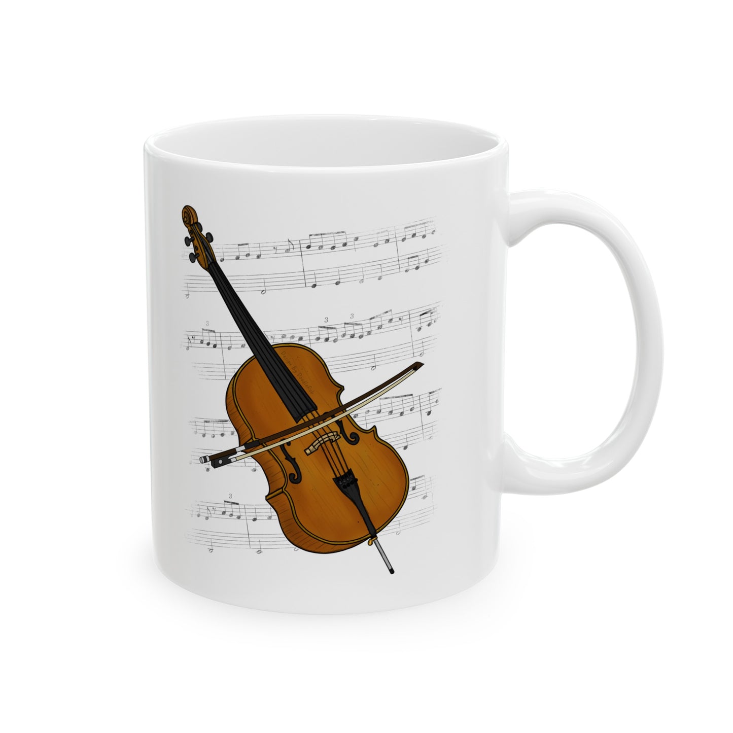 Cello Music Notation Mug (Color) - Cellist Mug - String Teacher Gift