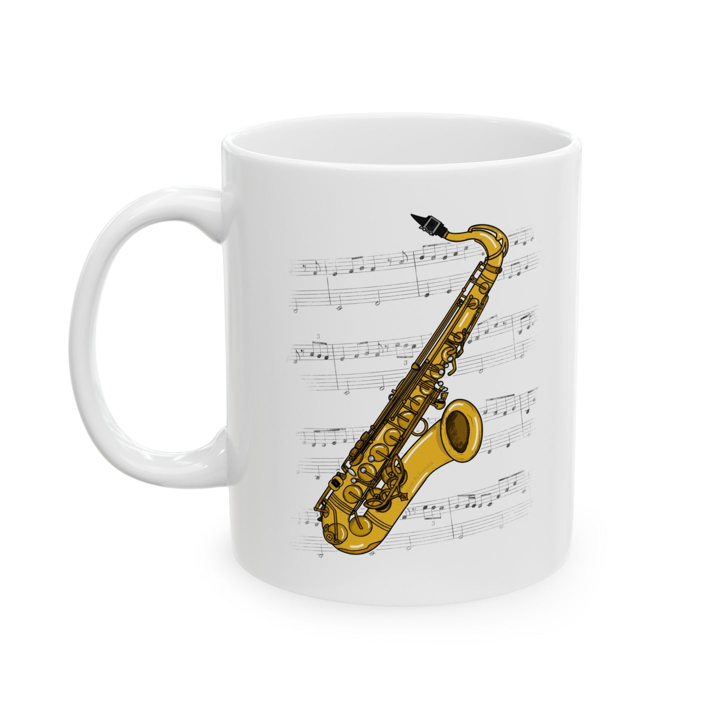 Saxophone Music Notation Mug (Color) - Saxophonist Mug - Sax Player Gift