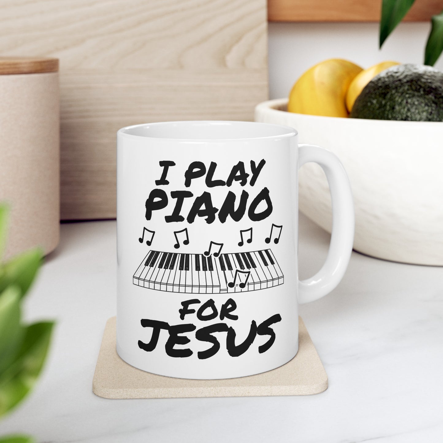 Church Pianist Mug - I Play Piano For Jesus - Worship Keyboard Player Gift