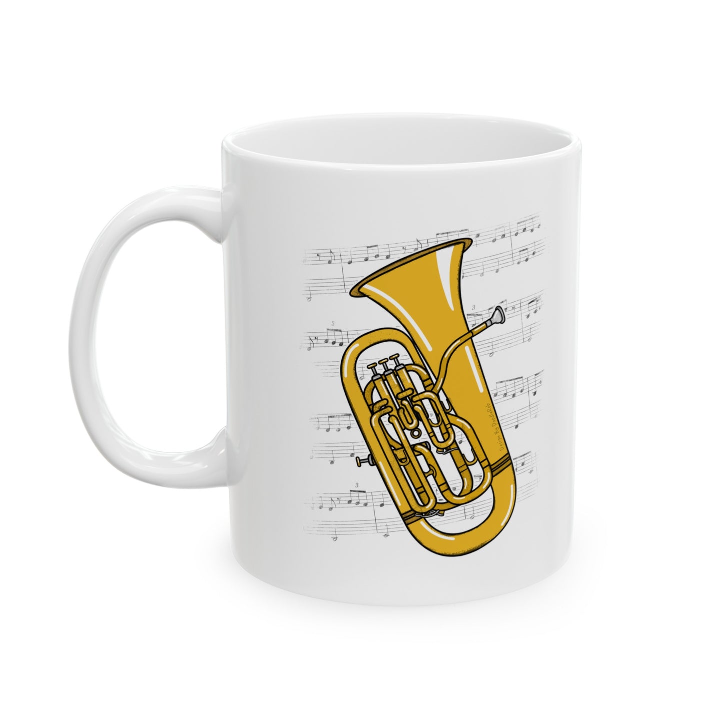 Euphonium Music Notation Mug - Gift For Euphoniumist - Brass Musician Gift