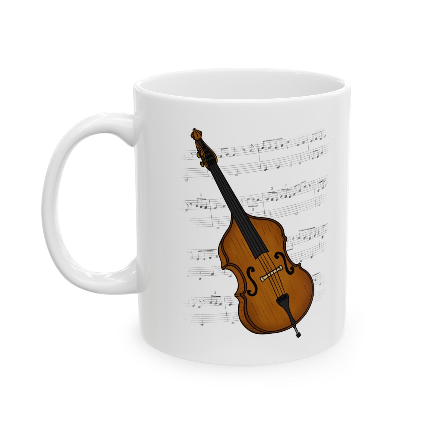 Double Bass Music Notation Mug - Gift For Bassist - Jazz Musician Gift