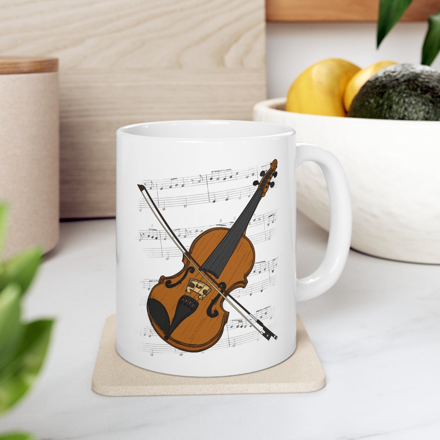 Violin Music Notation Mug (Color) - Violinist Mug - String Teacher Gift