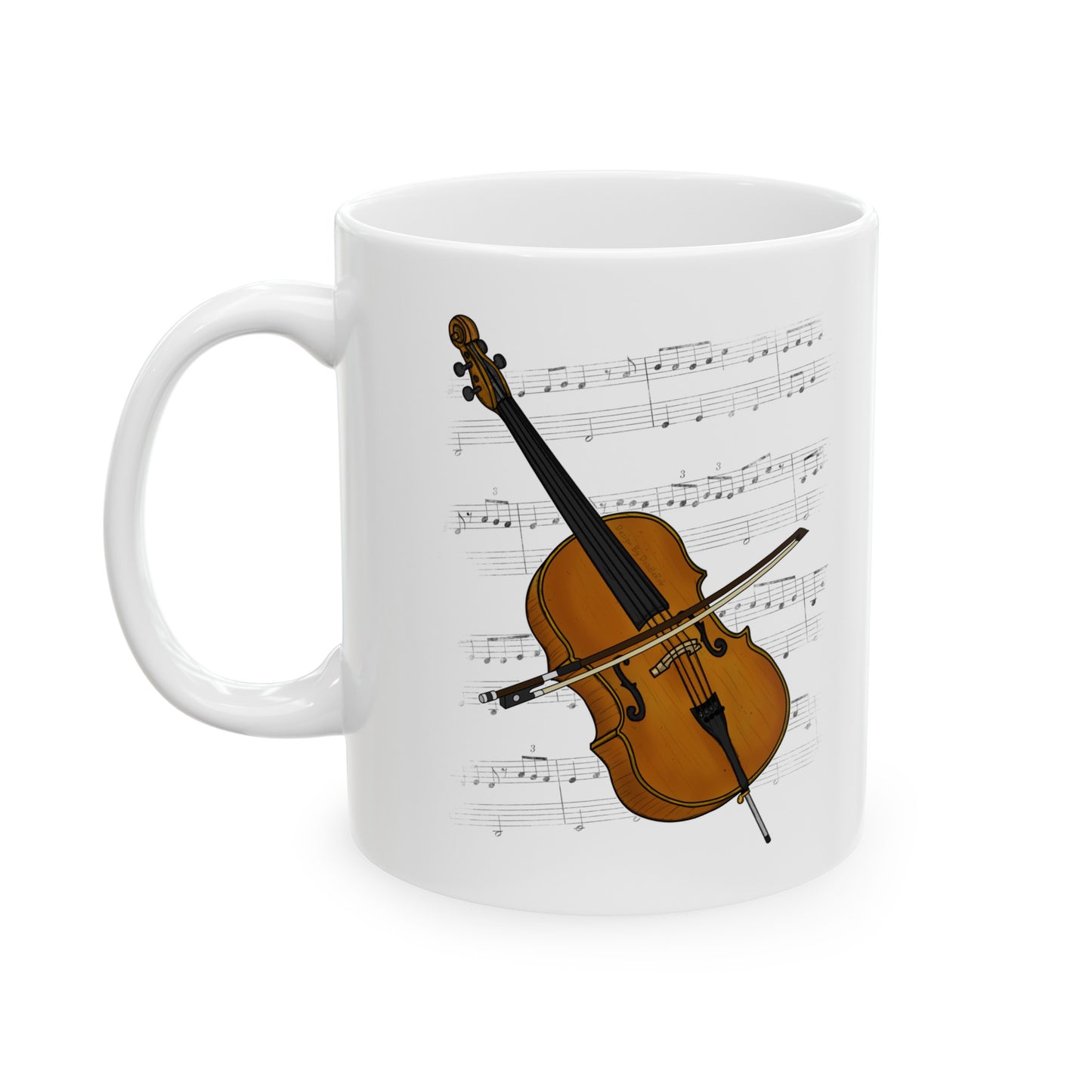 Cello Music Notation Mug (Color) - Cellist Mug - String Teacher Gift