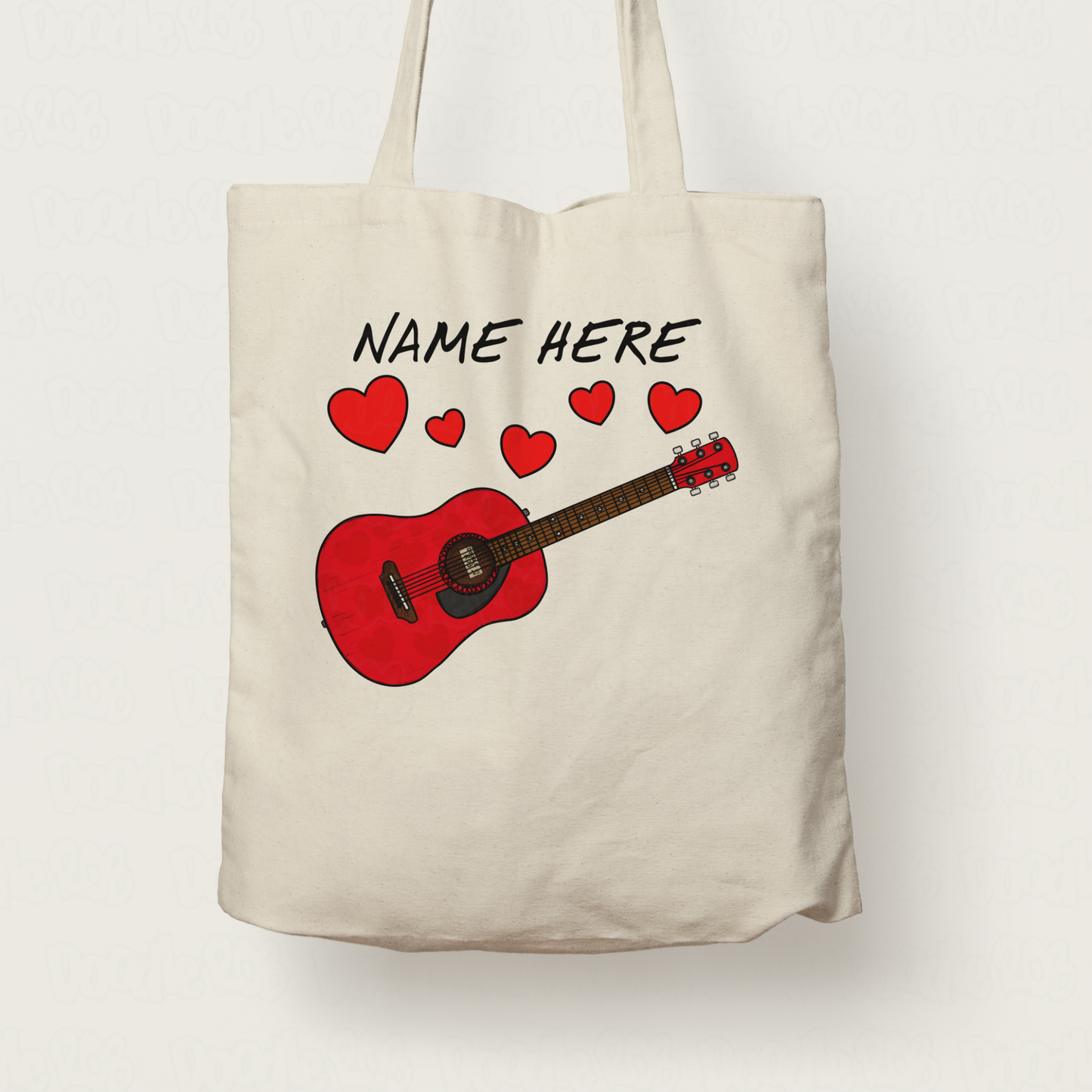 Acoustic Guitar Personalised Tote Bag - Wedding Guitarist - Guitar Gift For Her