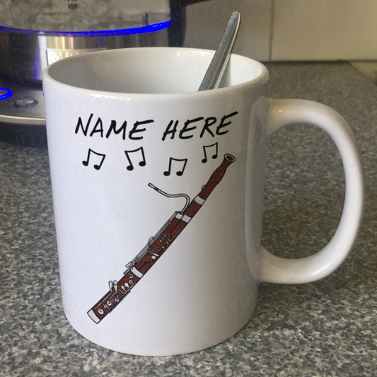 Bassoon Personalised Mug - Custom Bassoon Mug - Bassoonist Personalised Gift