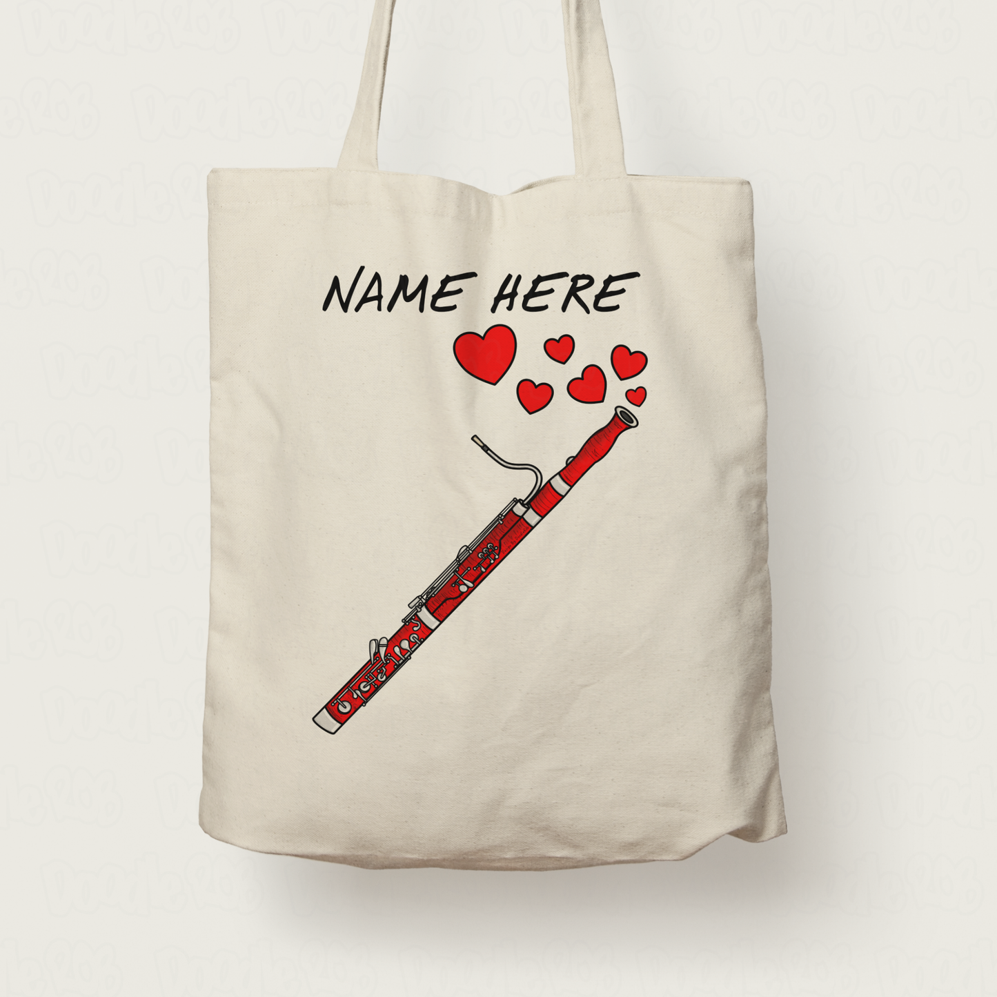 Bassoon Personalised Tote Bag - Bassoonist Valentines Gift - Bassoon Gift For Her