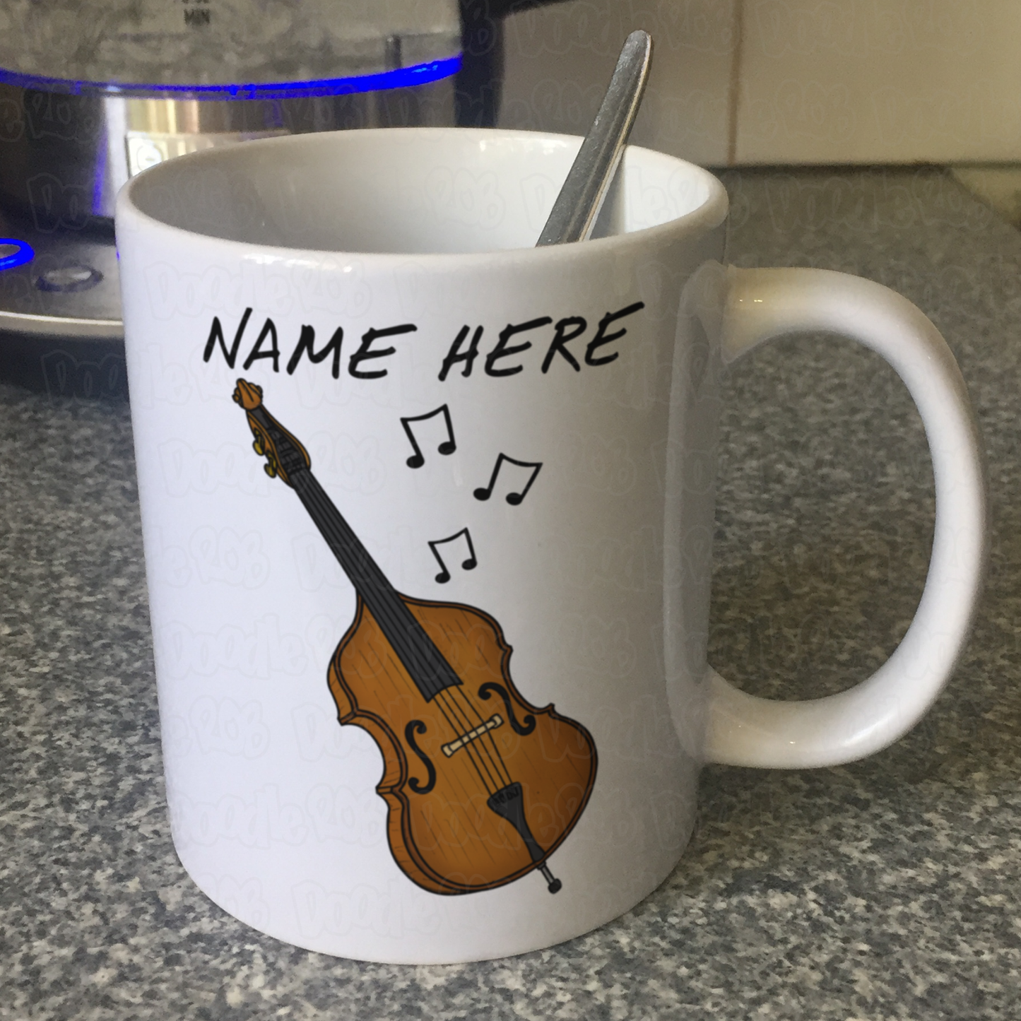 Double Bass Personalised Mug - Custom Gift For Bassist - Jazz Musician Gift