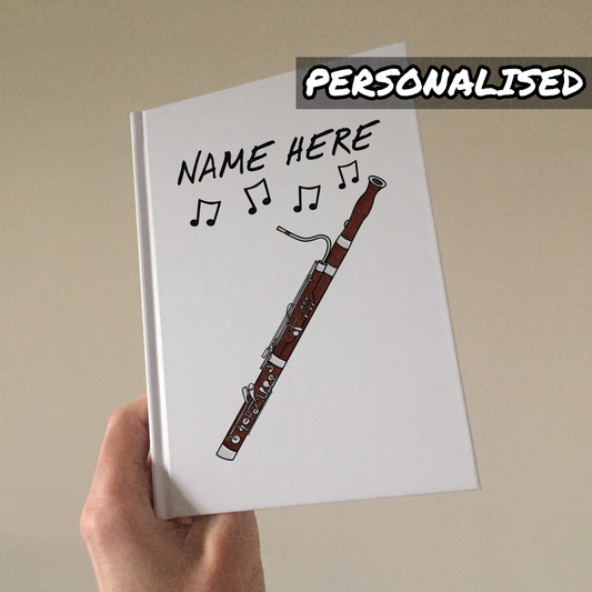 Bassoon Personalised Journal - Bassoonist Notebook - Bassoon Student Gift