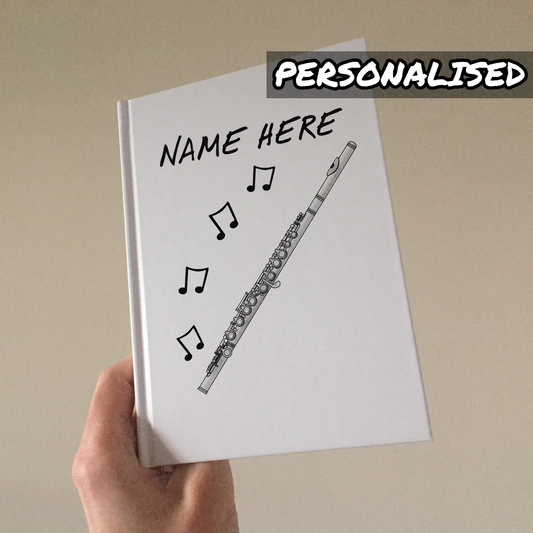 Flute Personalised Journal - Flautist Notebook - Flute Student Gift - Gift For Flute Teacher