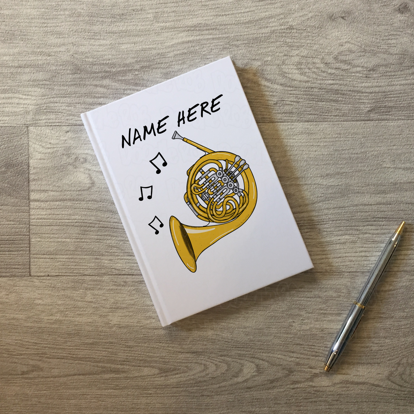 French Horn Personalised Journal - Horn Player Custom Gift - Brass Musician Notebook