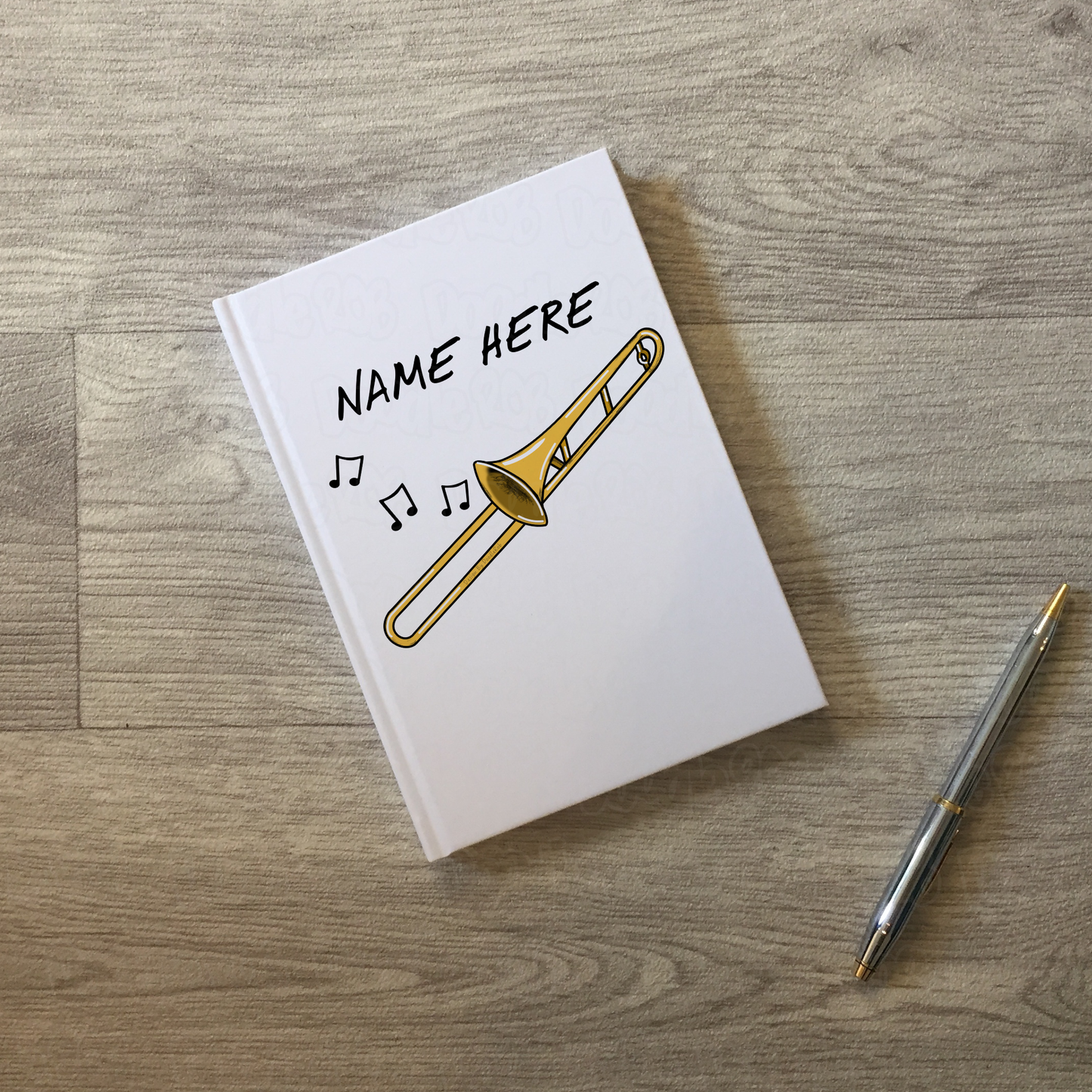 Trombone Personalised Journal - Trombone Student Notebook - Brass Teacher Gift