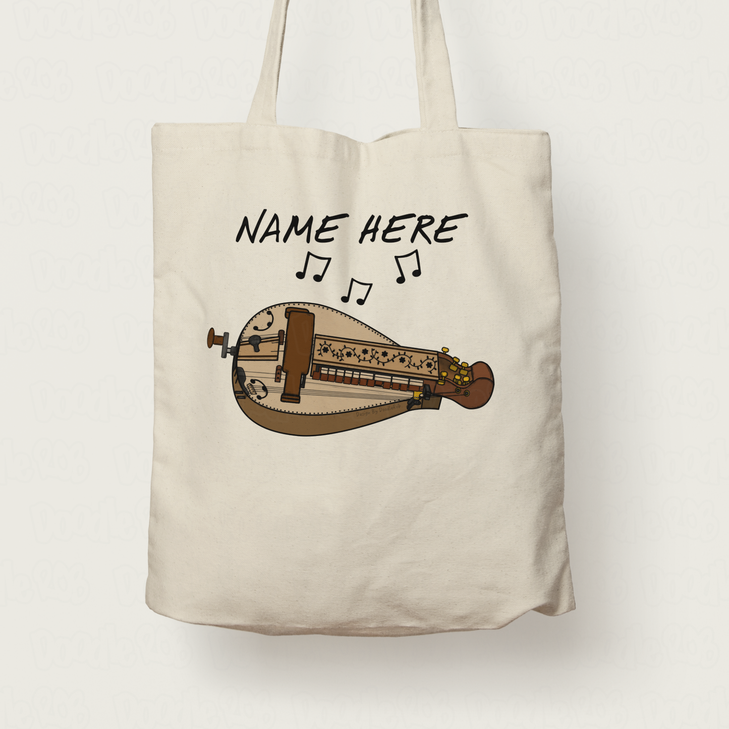 Hurdy Gurdy Custom Tote Bag - Personalised Gift For Gurdyist - Hurdy Gurdy Teacher Gift