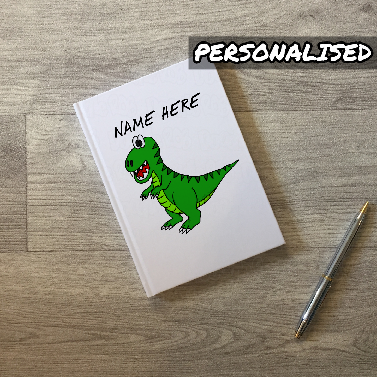 Dinosaur Personalised Journal - T-Rex Custom Notebook - Dinosaur Gift For Boy