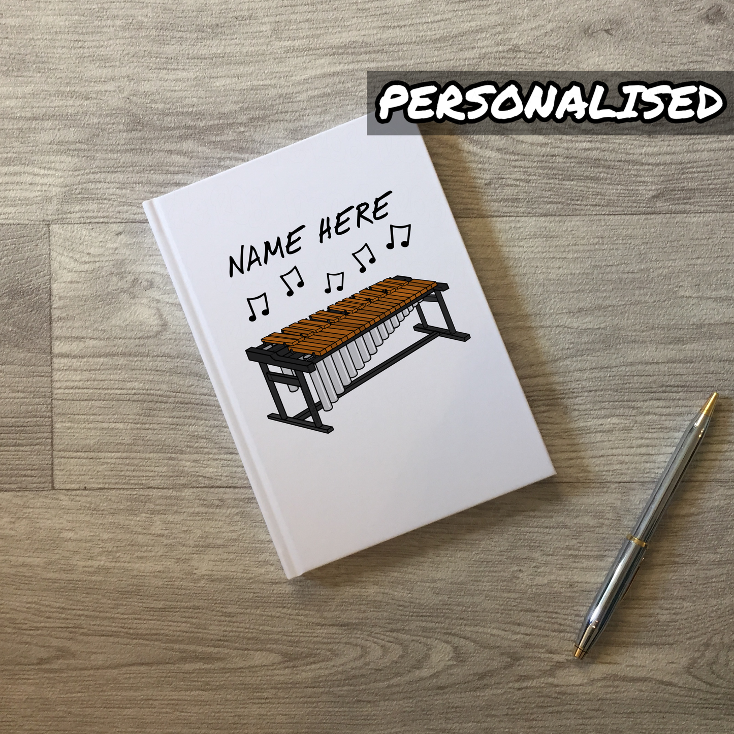 Marimba Personalised Journal - Marimbist Custom Notebook - Gift For Percussionist