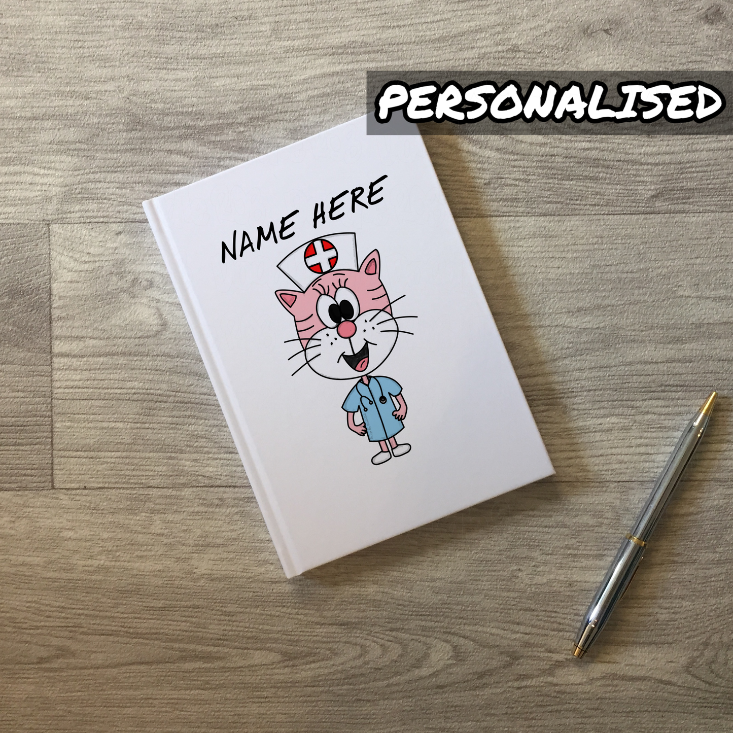 Cat Nurse Personalised Journal - Custom Gift For Nurse - Cat Gift For Vet