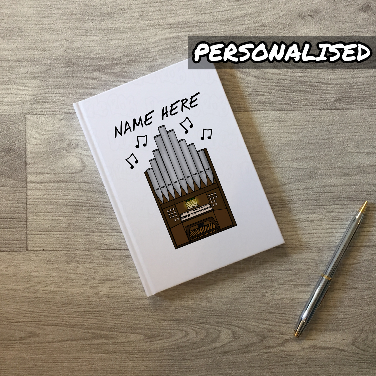 Organist Personalised Journal - Church Organ Custom Notebook - Organ Teacher Gift