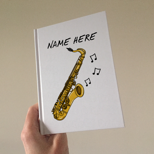 Saxophone Personalised Journal - Saxophonist Notebook - Sax Player Gift