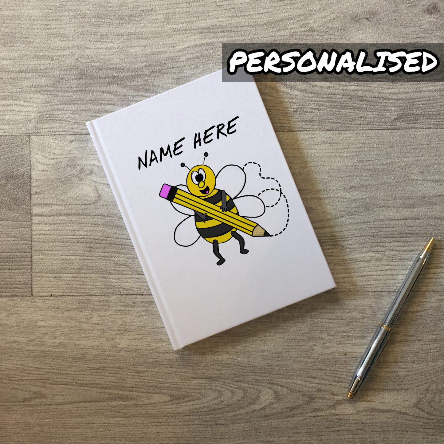 School Bee Personalised Journal - Primary School Teacher Notebook - Custom Back To School Gift