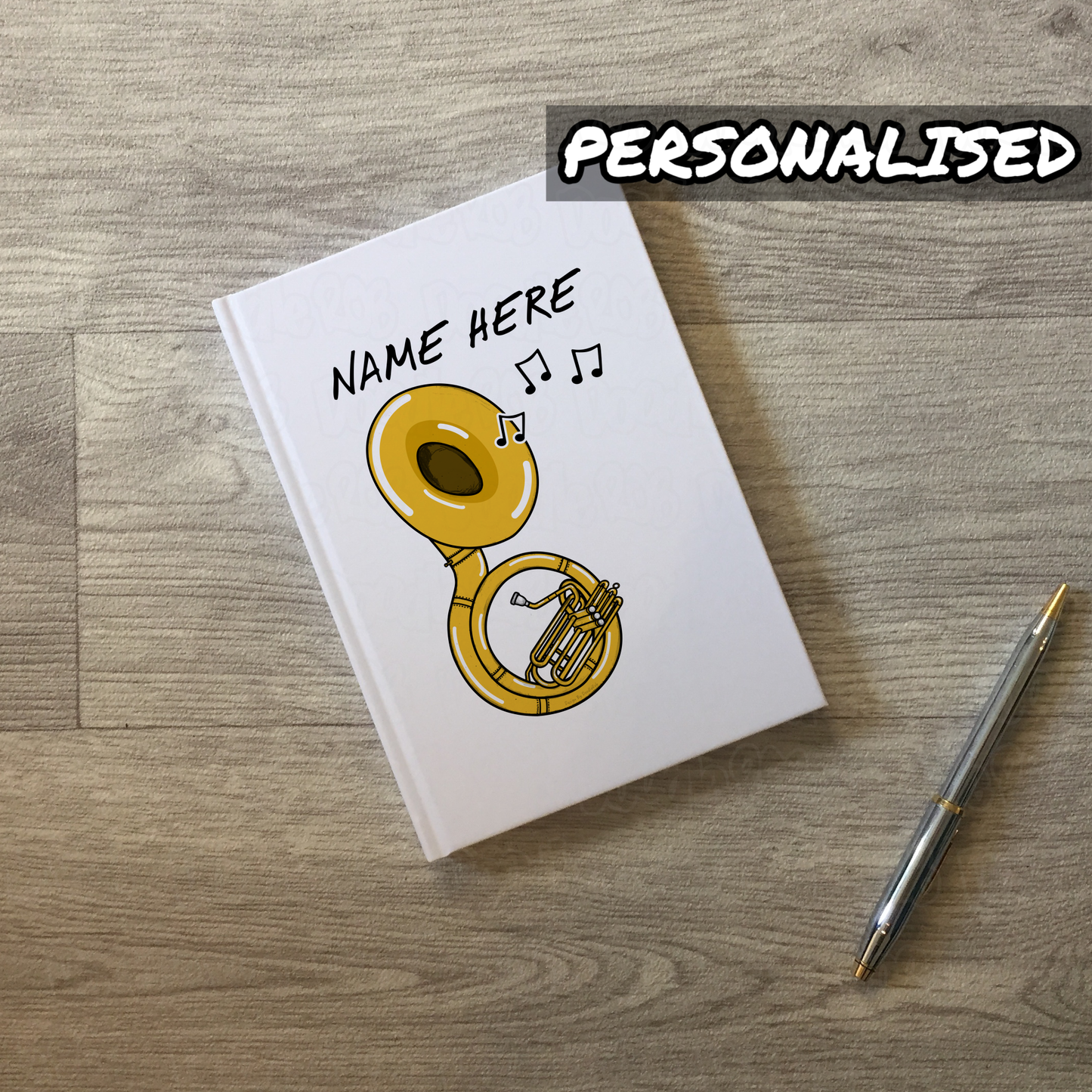 Sousaphone Personalised Journal - Sousaphonist Custom Notebook - Brass Musician Gift