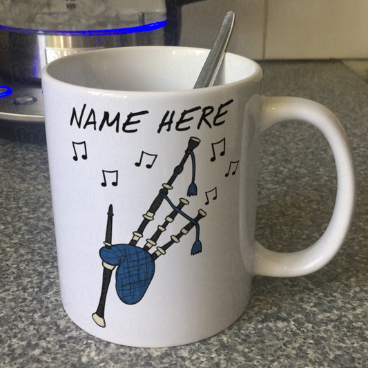 Personalised Bagpipes Mug - Custom Gift For Piper - Scottish Musician Gift