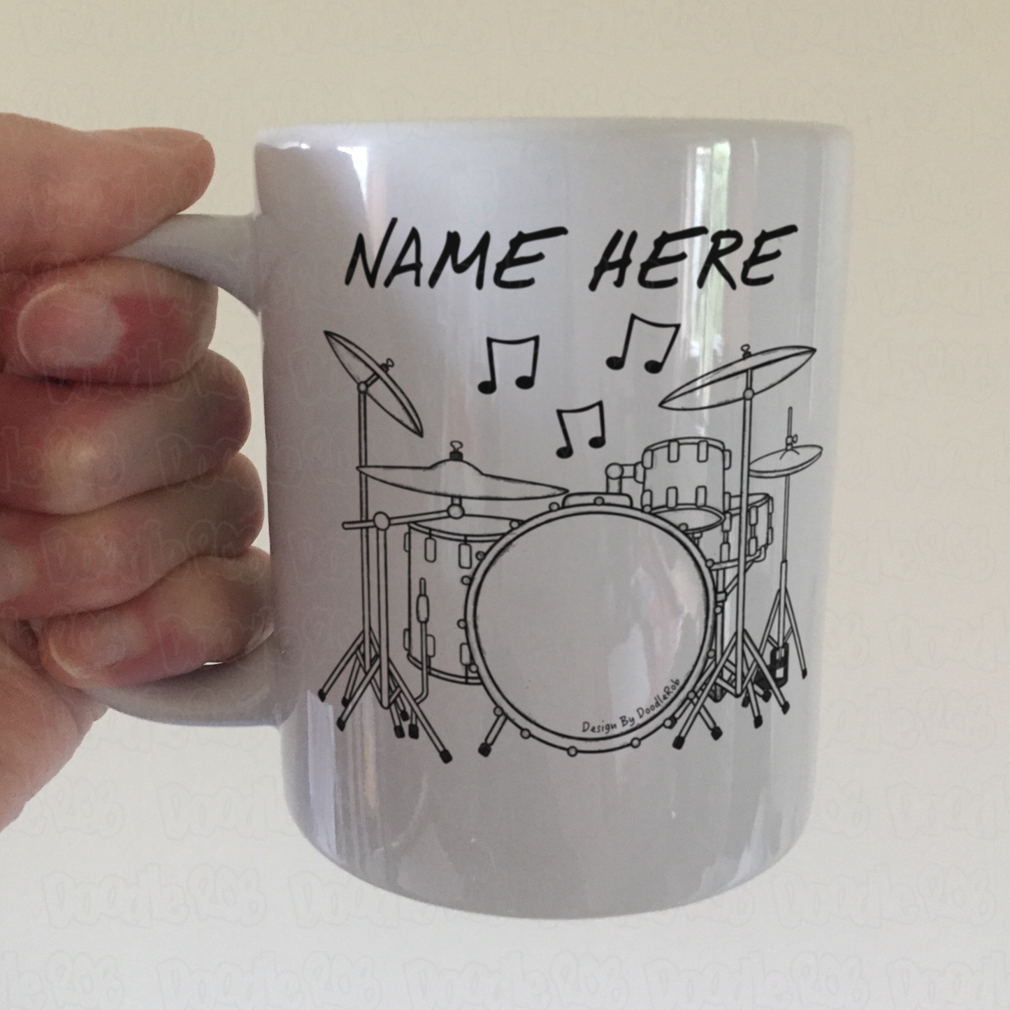 Drummer Personalised Mug (Outline) - Custom Drummer Mug - Gift For Drum Teacher - Musician Gift