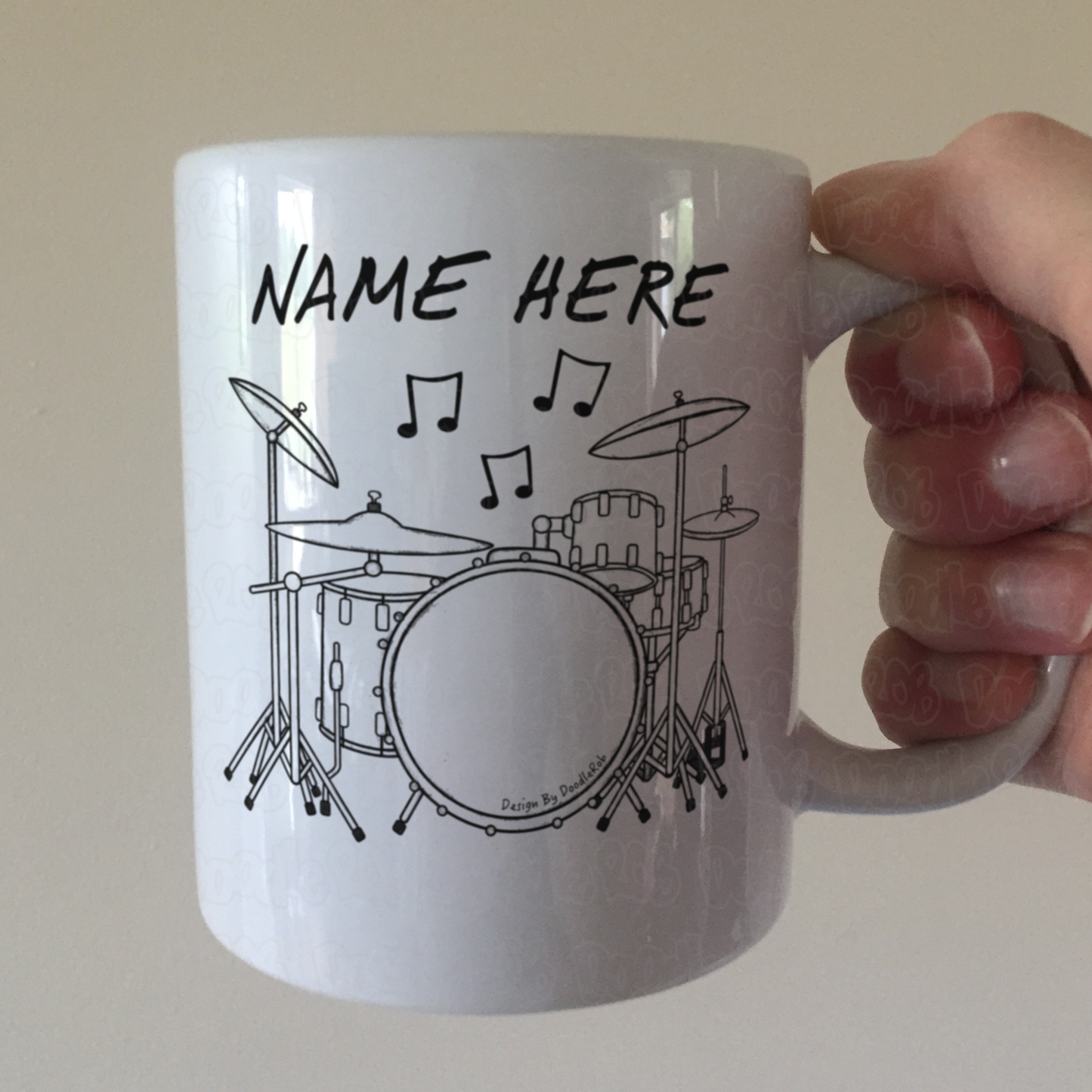 Drummer Personalised Mug (Outline) - Custom Drummer Mug - Gift For Drum Teacher - Musician Gift