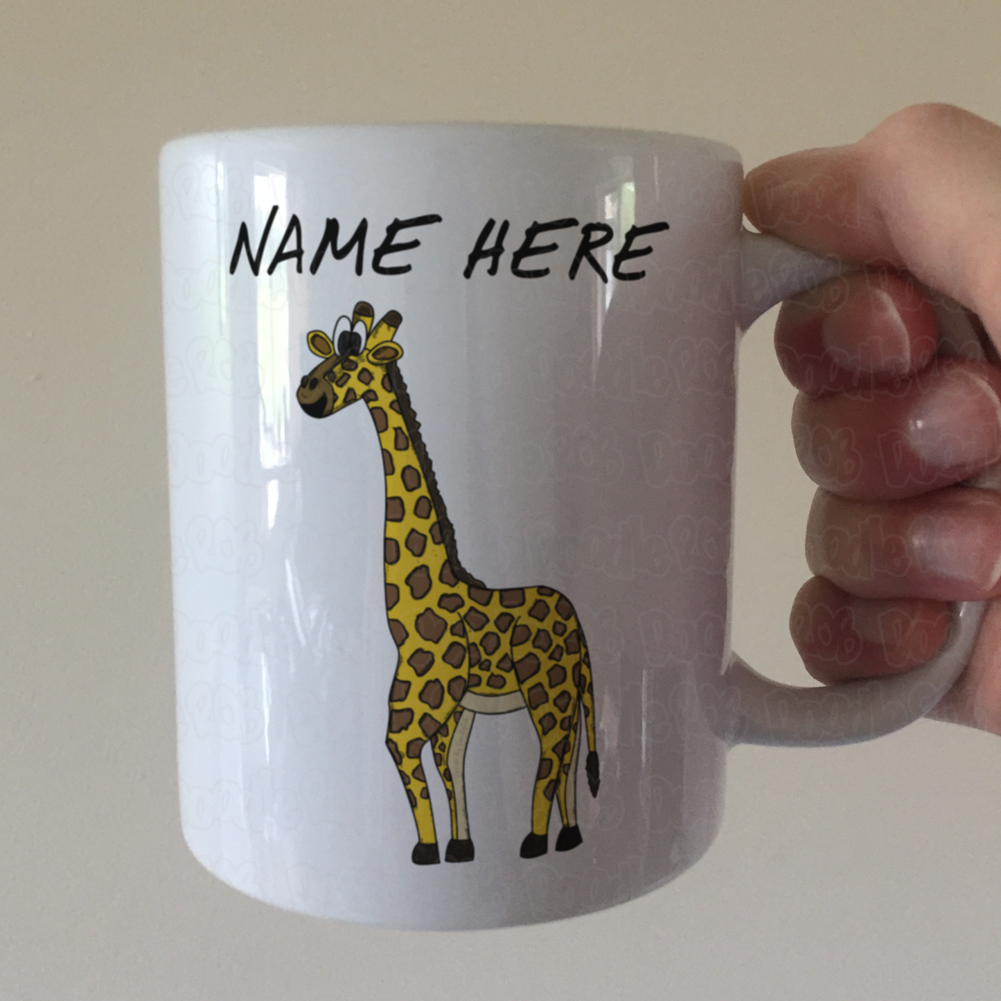 Giraffe Personalised Mug - Custom Wildlife Mug - Gift For Safari Animal Lover