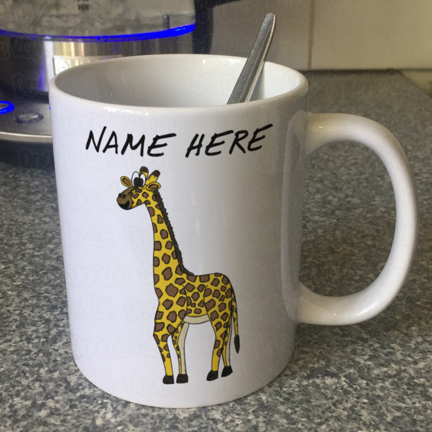 Giraffe Personalised Mug - Custom Wildlife Mug - Gift For Safari Animal Lover