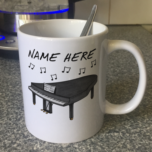 Grand Piano Personalised Mug - Custom Gift For Pianist - Piano Teacher Mug