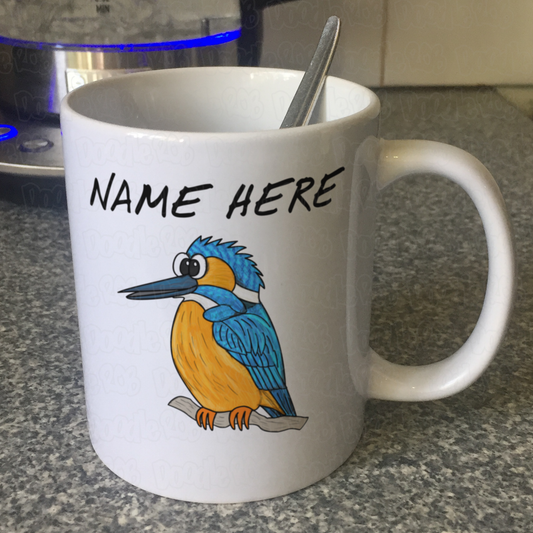 Kingfisher Bird Personalised Mug - Custom Wildlife Mug - Gift For Bird Watcher