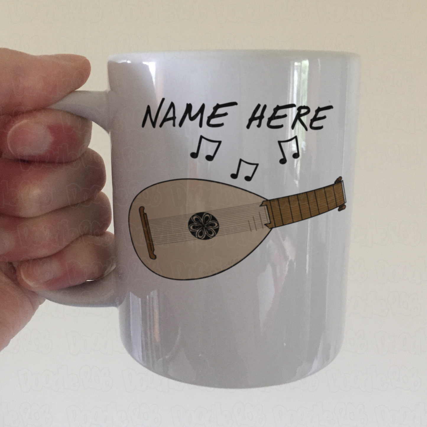 Lute Personalised Mug - Custom Gift For Lutenist - Folk Musician Mug