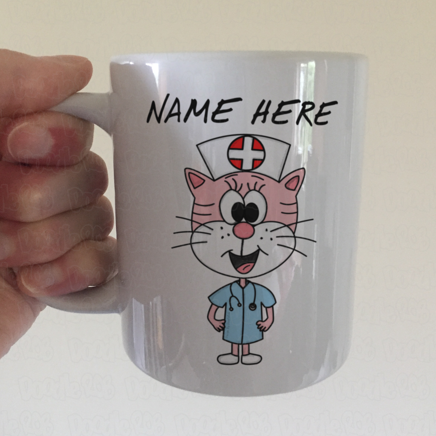 Cat Nurse Personalised Mug - Custom Mug For Nurse - Cat Gift For Vet