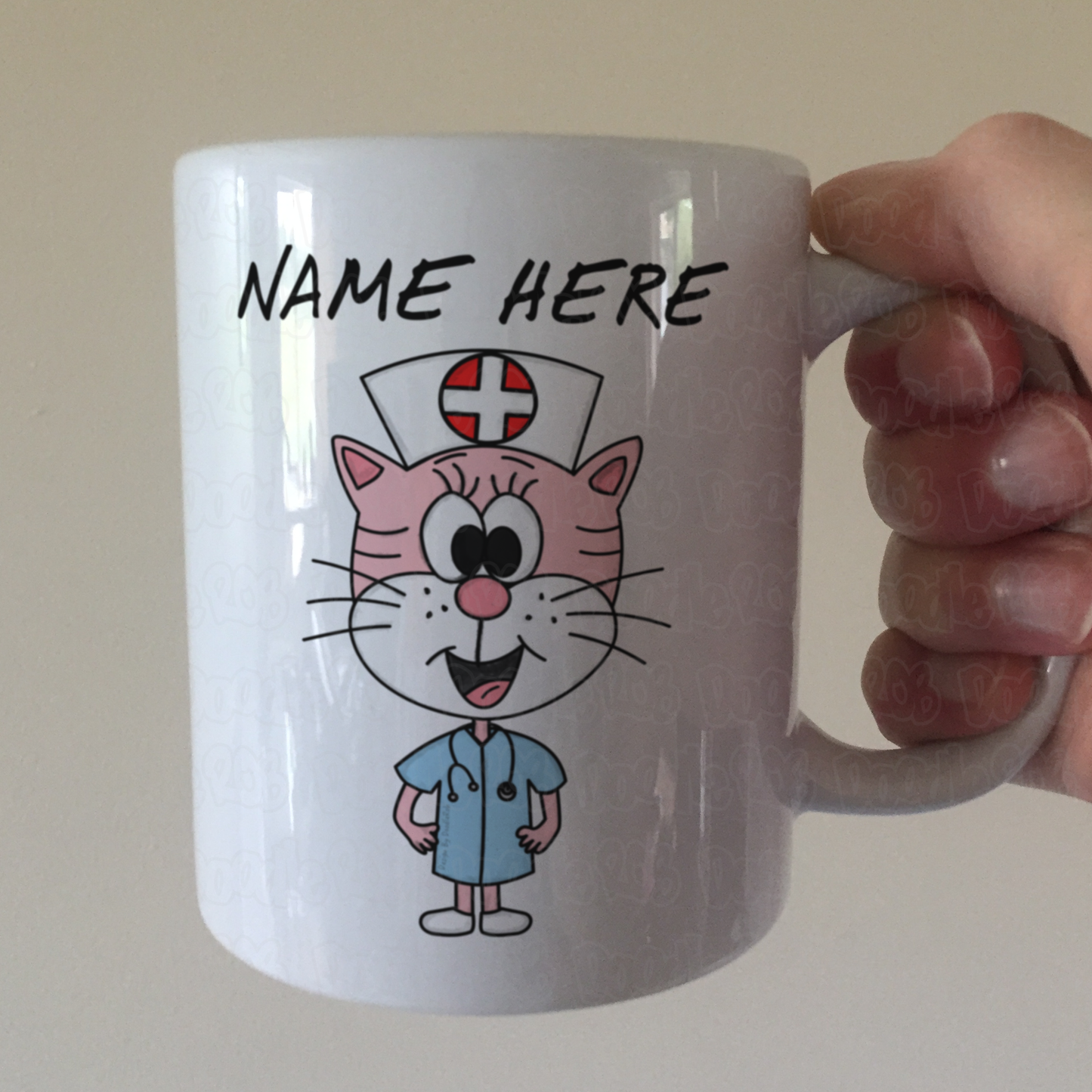 Cat Nurse Personalised Mug - Custom Mug For Nurse - Cat Gift For Vet