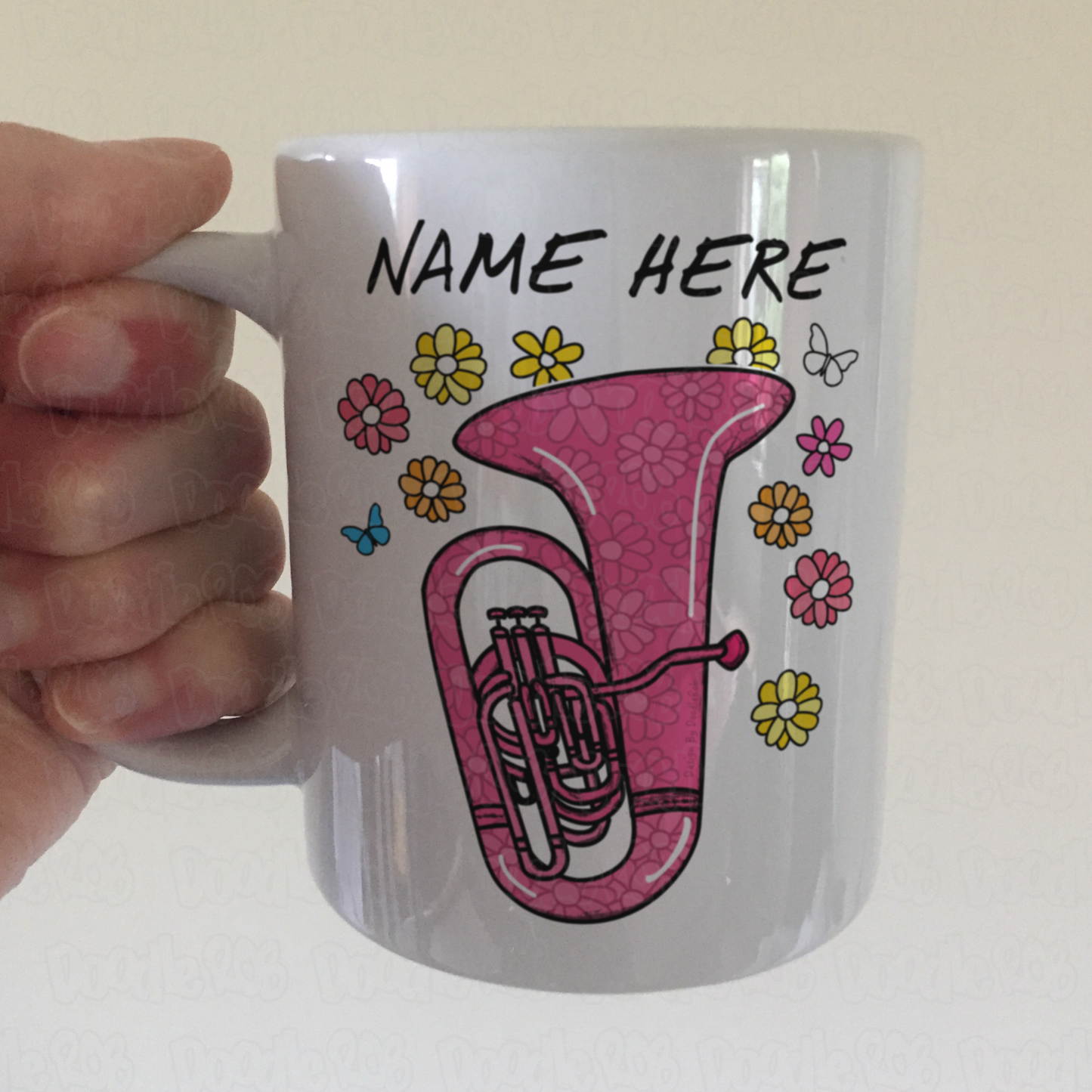 Floral Tuba Personalised Mug - Tuba Gift For Her - Female Brass Musician Gift