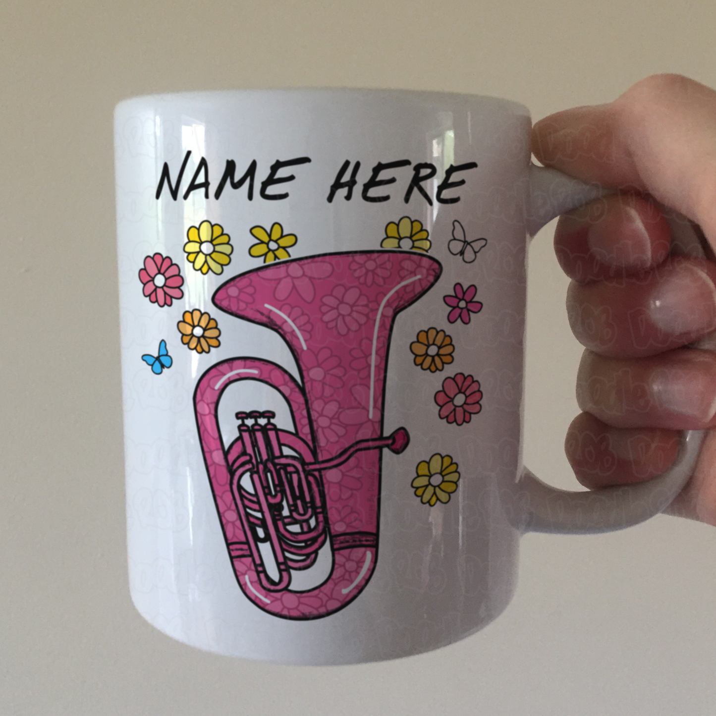 Floral Tuba Personalised Mug - Tuba Gift For Her - Female Brass Musician Gift