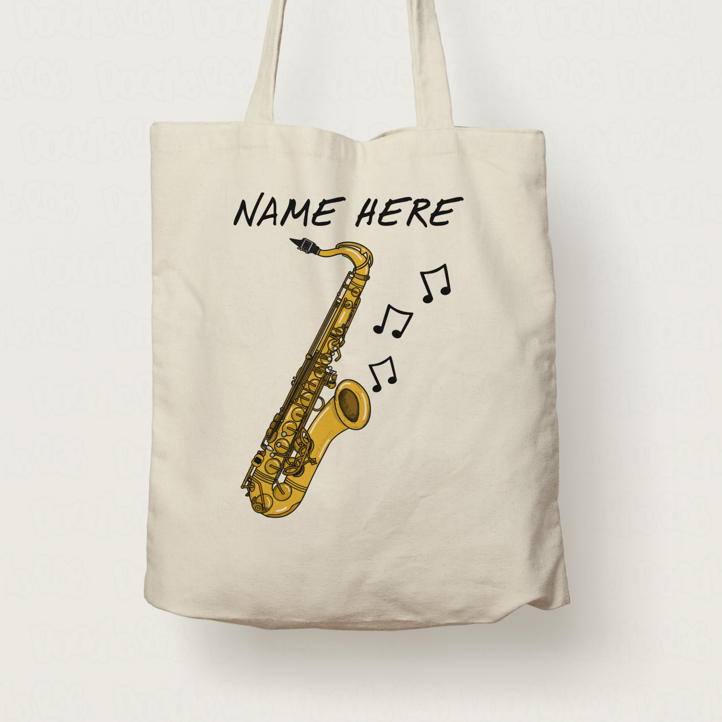 Saxophone Personalised Tote Bag - Custom Saxophonist Gift - Sax Player Tote Bag - Jazz Musician Gift