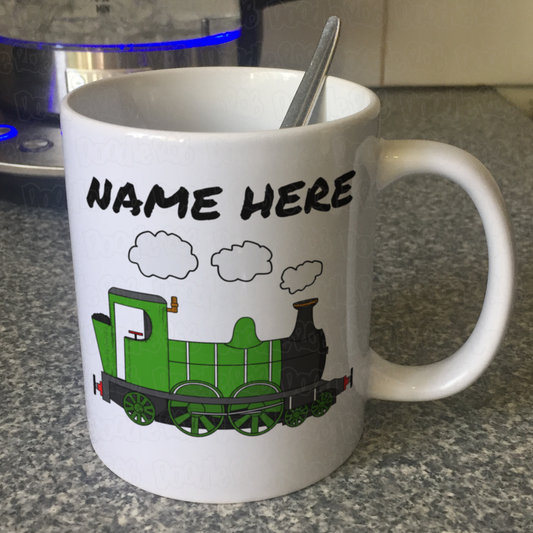 Steam Train Personalised Mug (Green) - Railway Enthusiast Custom Mug