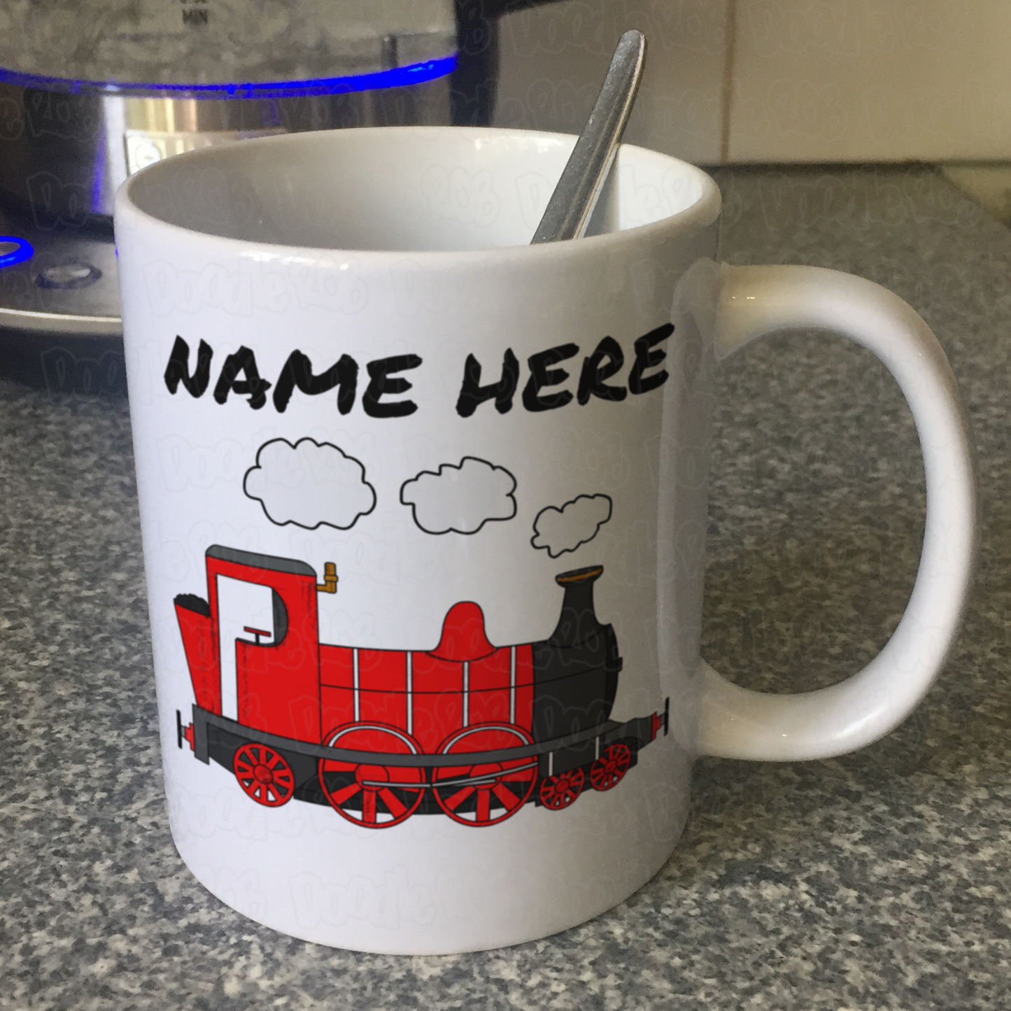 Steam Train Personalised Mug (Red) - Custom Train Mug - Railway Enthusiast Gift